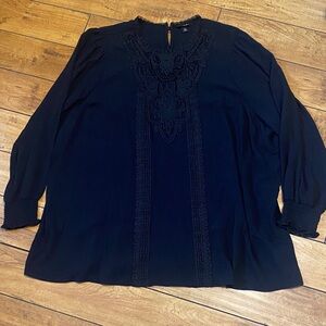 Torrid Black Lace Detail Blouse
